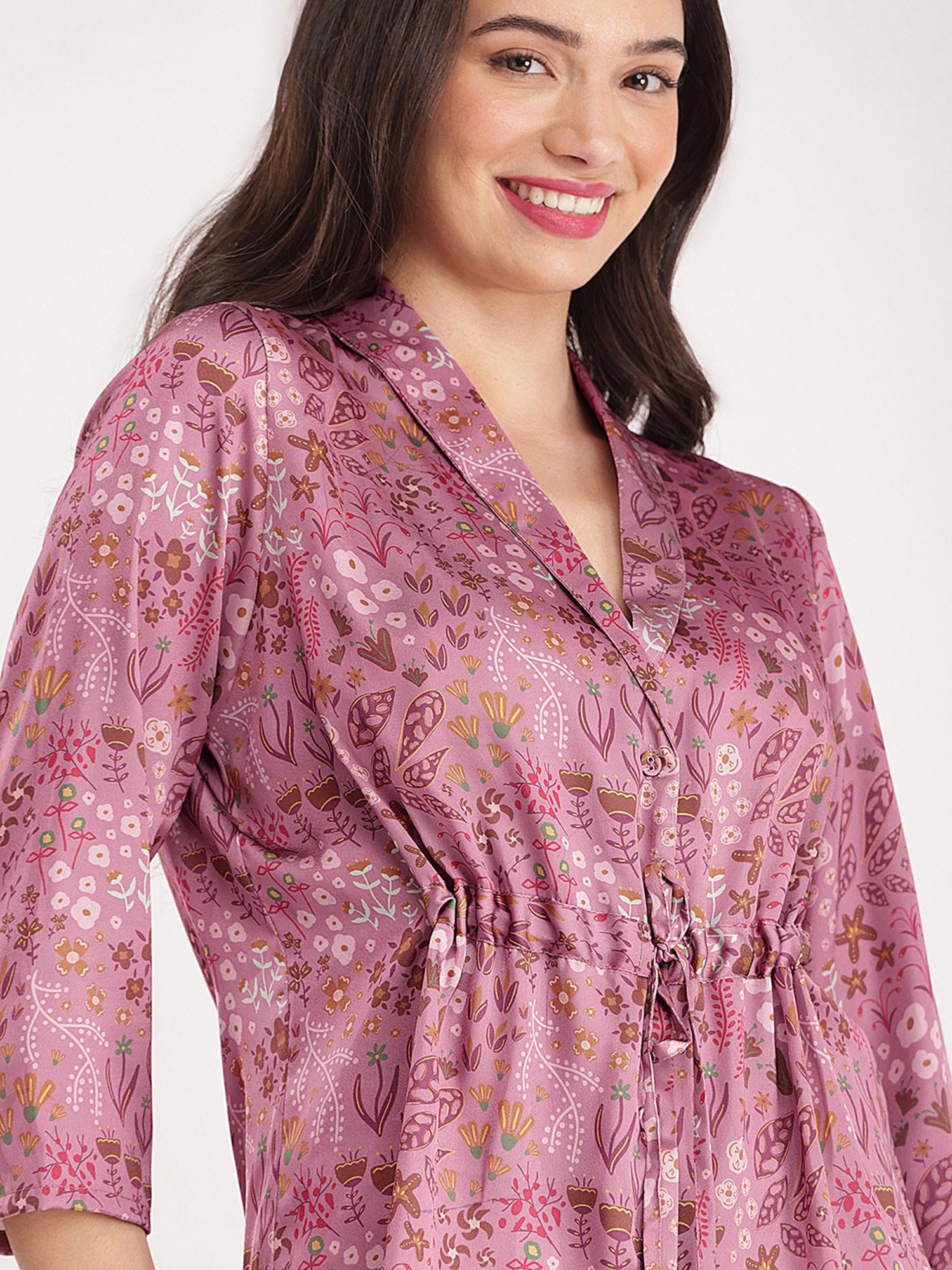 Fablestreet Pink Floral Print Top