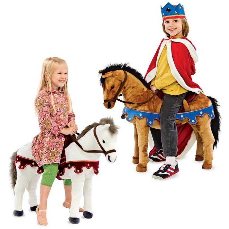 Magic Cabin - Royal Sit-on Plush Pony, Brown