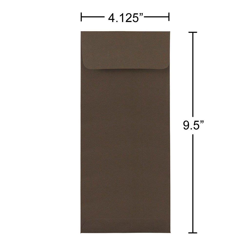 JAM PAPER #10 Policy Business Premium Envelopes - 4 1/8 x 9 1/2 - Chocolate Brown Recycled - 25/Pack