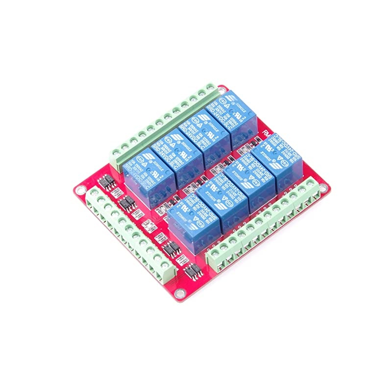 DC 24V 8-Channel 10A Relay Control Module Bi-Directional Isolated Control Module High Low Level Trigger (DC 24V, 10A 8-Channel)