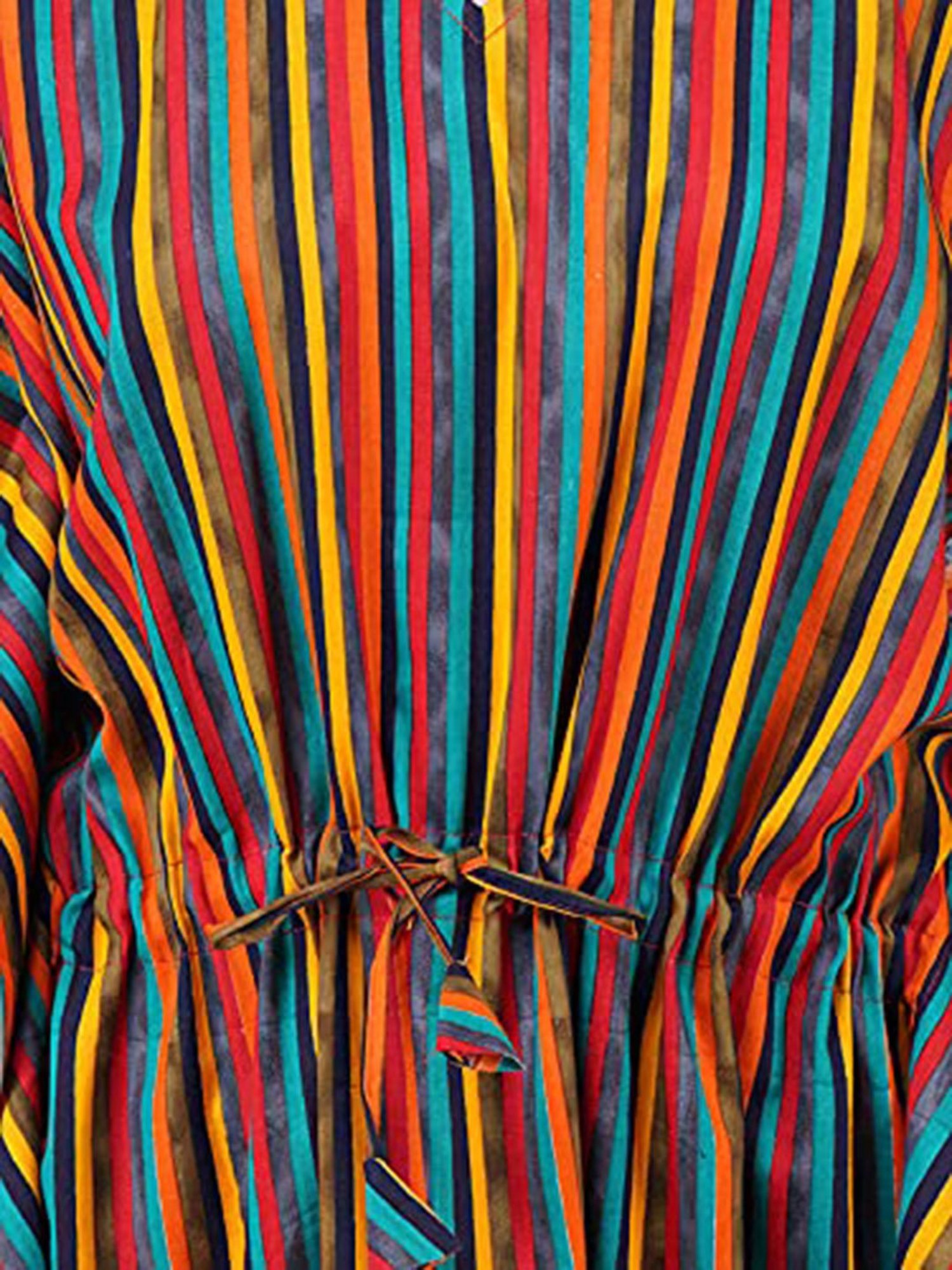 KOI SLEEPWEAR Multicolor Striped Kaftan Nighty