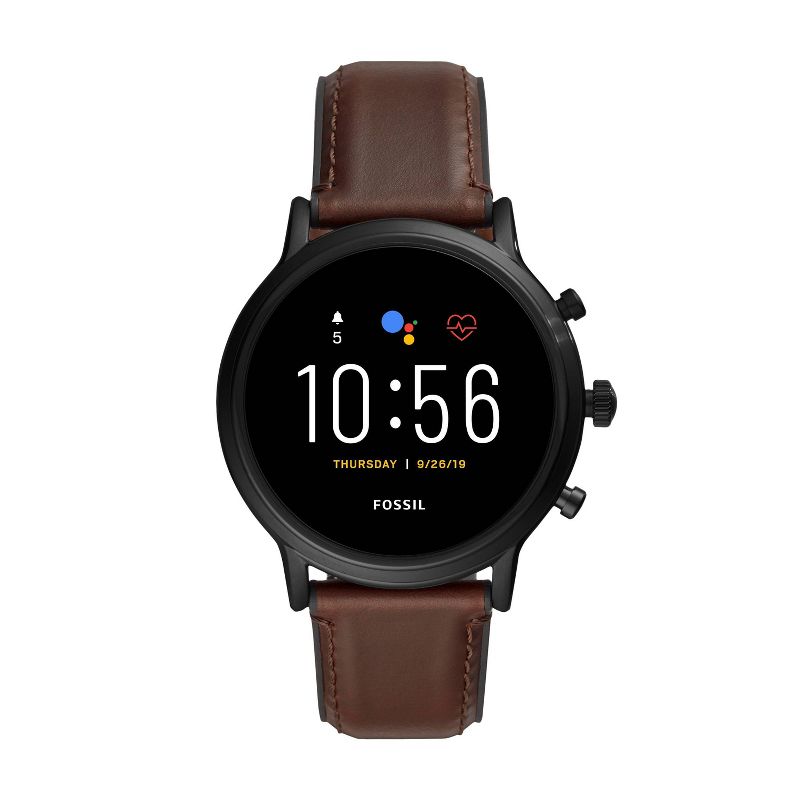 Fossil Gen 5 Smartwatch Carlyle HR 44mm - Black with Brown Leather