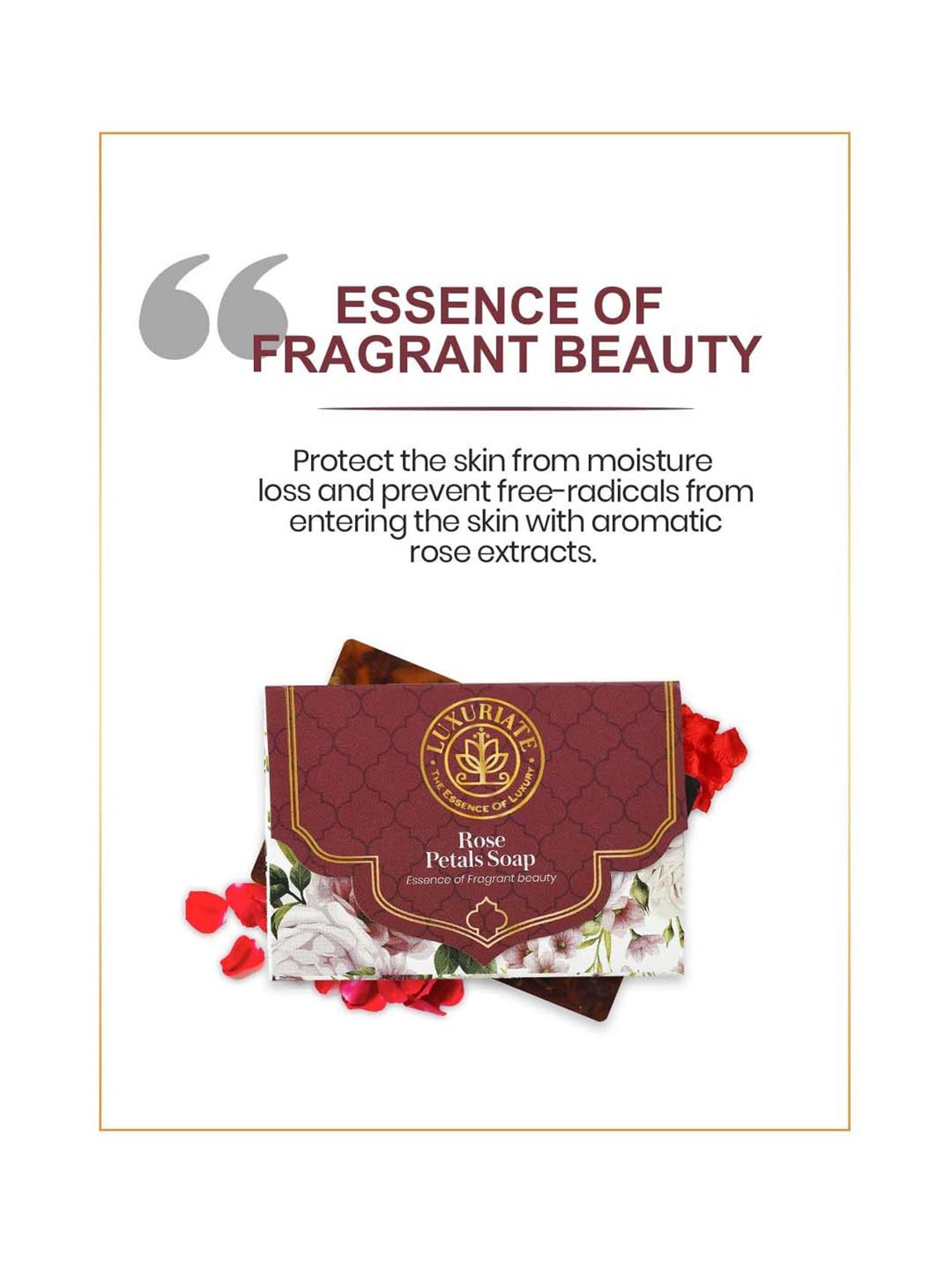 Luxuriate Rose Essence of Fragrant Beauty Soap Bar - 125 gm