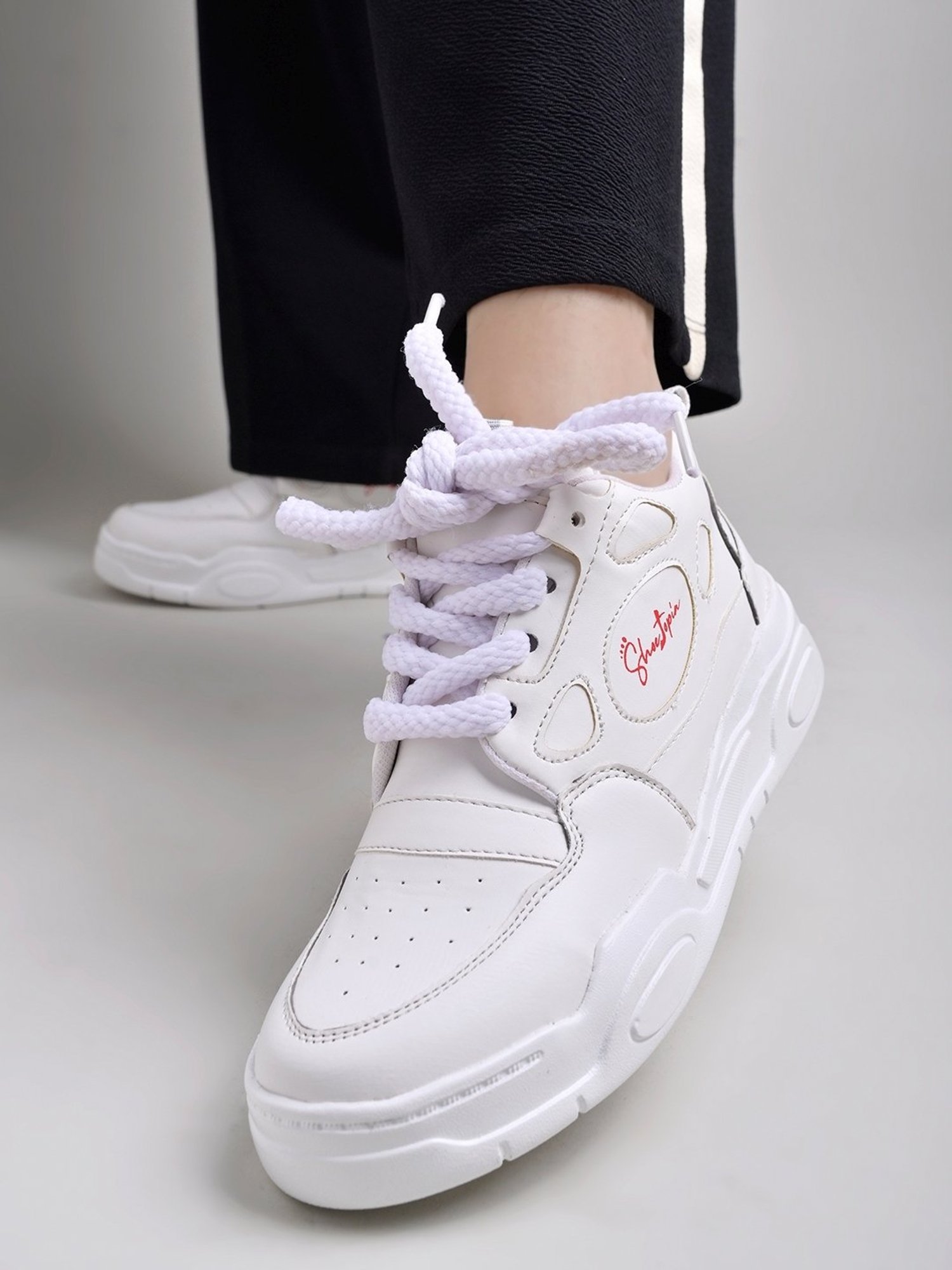 Shoetopia Women's White Casual Sneakers