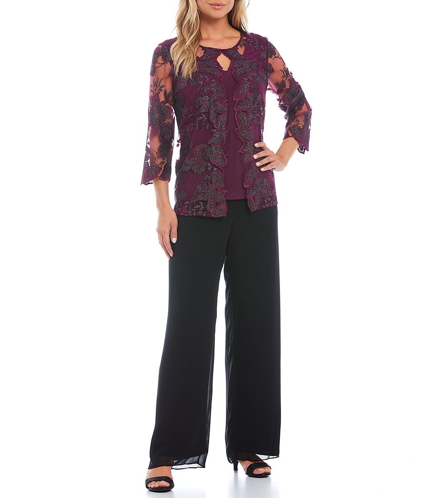 Eliza J Sequin Wide Leg Pants