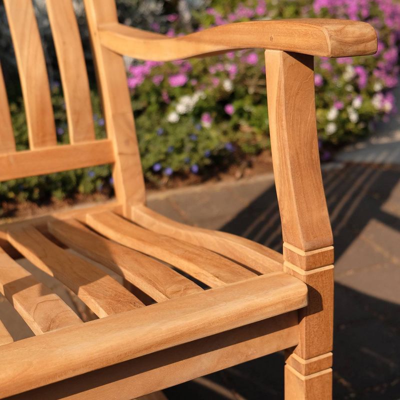 Sherwood 3pc Outdoor Solid Teak Chat Set - Natural - Cambridge Casual