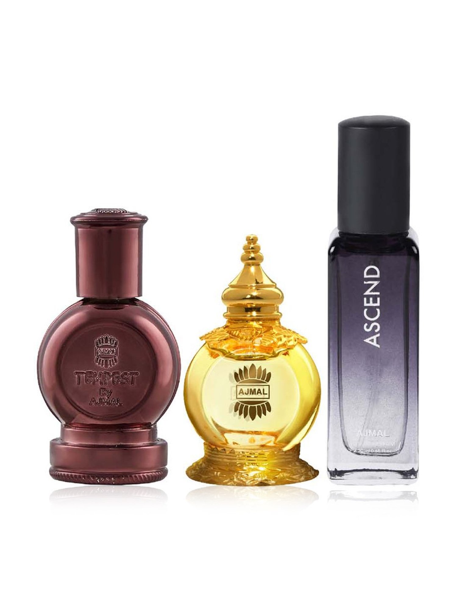 Ajmal Tempest, Mukhallat Al Wafa & Ascend Eau de Parfum Combo for Unisex