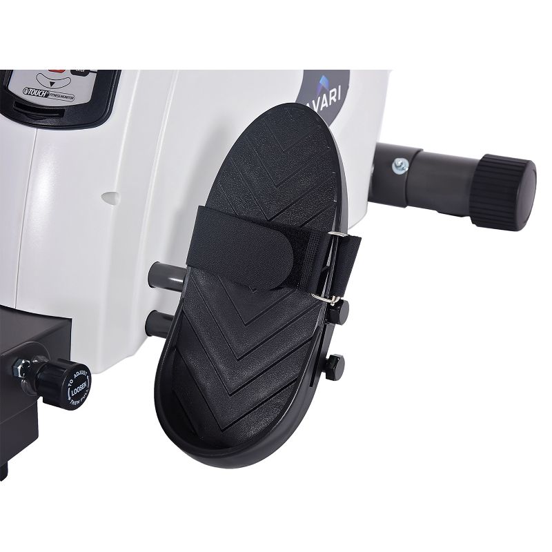 Stamina Products Avari 12 Programmable Cardio Exercise Monitor Magnetic Rower Machine with LCD Display and Heart Rate Tracker, White