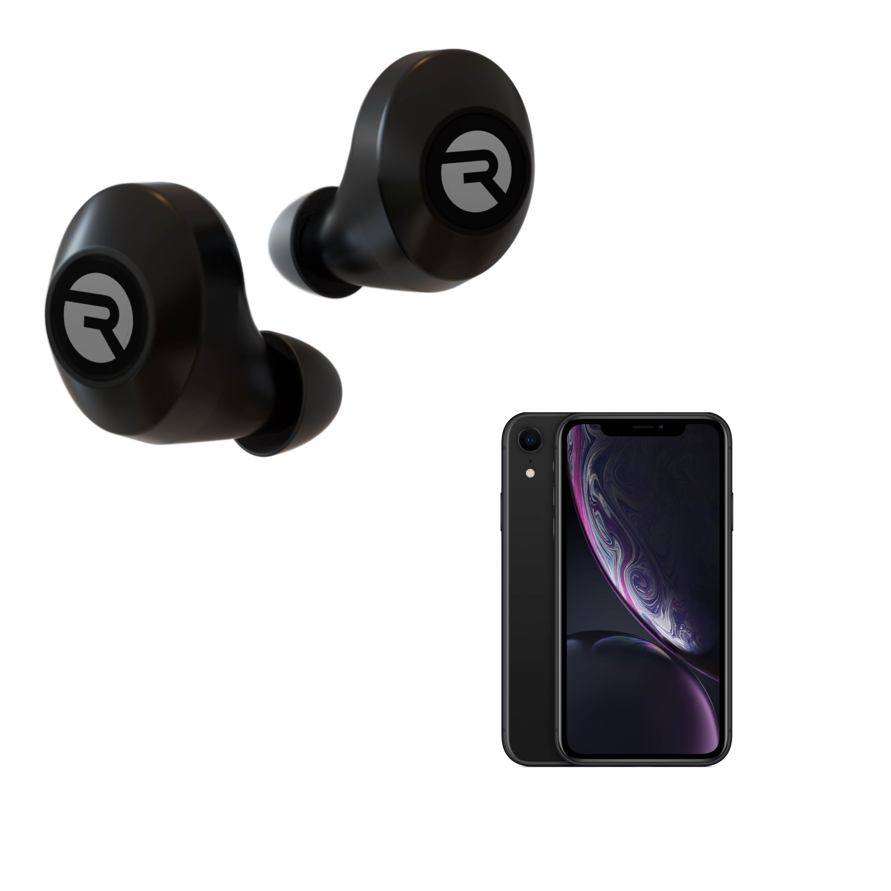 Apple iPhone XR Unlocked GSM Phone with Raycon E25 Earbuds - Black