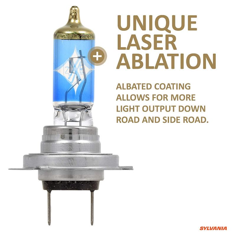 Sylvania H7SZG.PB2 High Performance SilverStar zXe GOLD H7 Halogen Fog Light Bulb HID Attitude and Xenon Fueled, White (2 Pack)