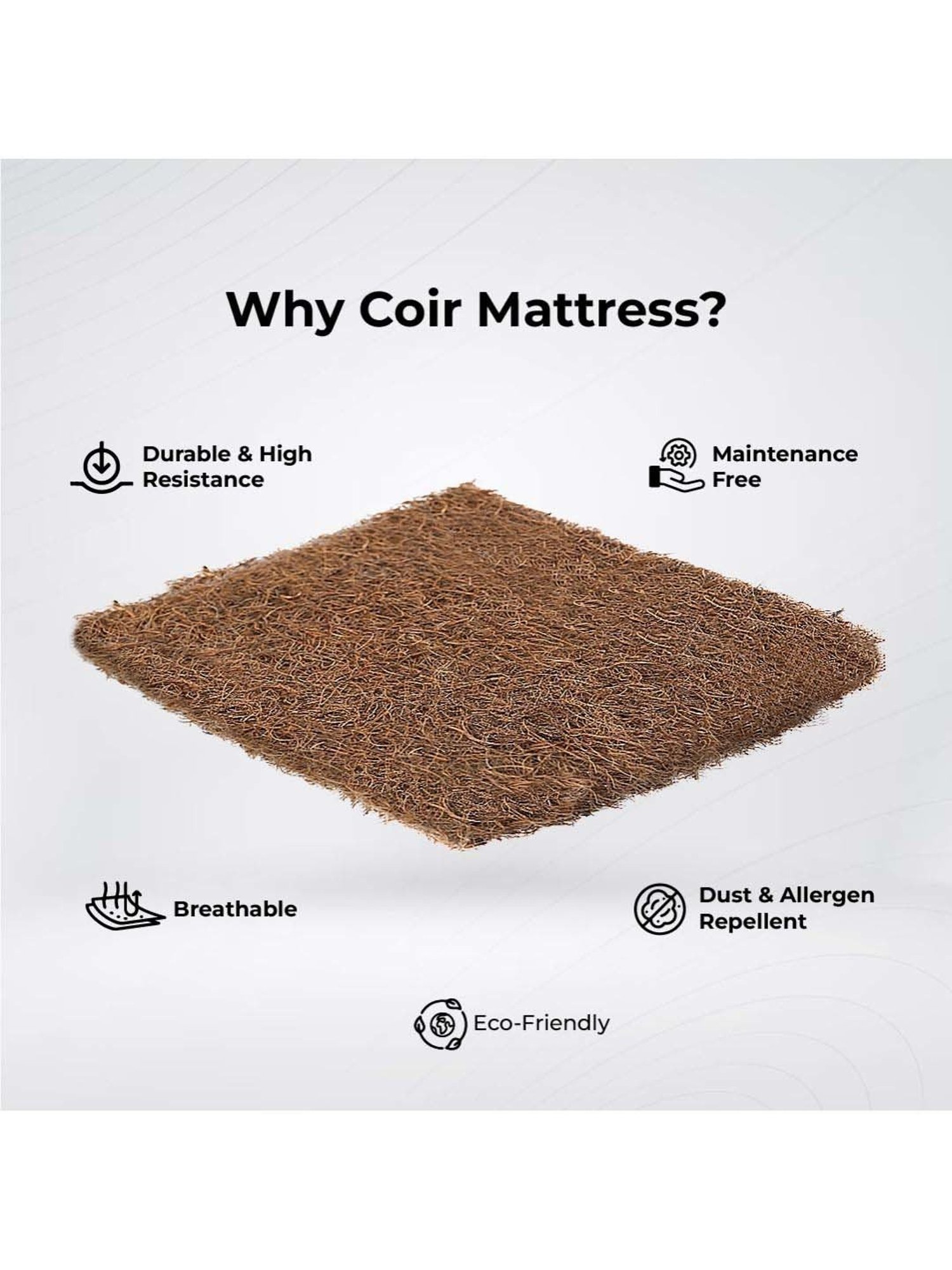 Kurlon Natural Coir Pink Rubberized Coir Single Size Bed Mattress