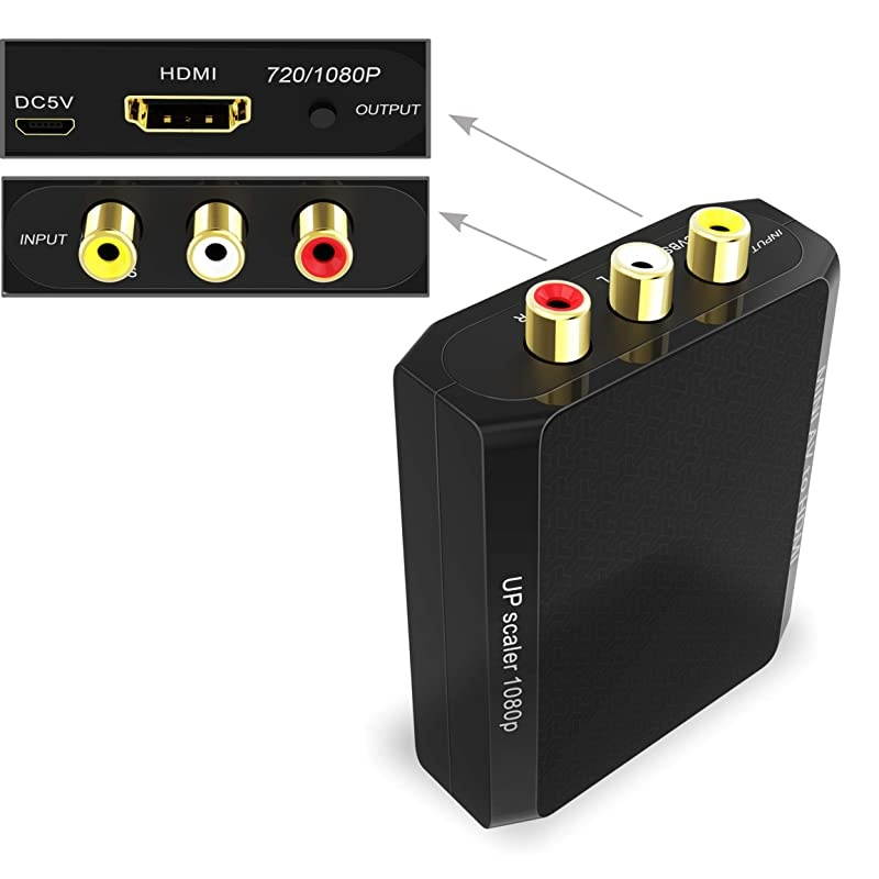RCA to HDMI Converter  1080P AV to HDMI ConverterComposite to HDMI Converter for XboxPS2WiiVHSVCRDVD to Play on HDMI Digital TV