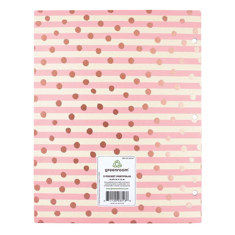 Portfolio 2 Pocket Pastel Stripe Pink - greenroom