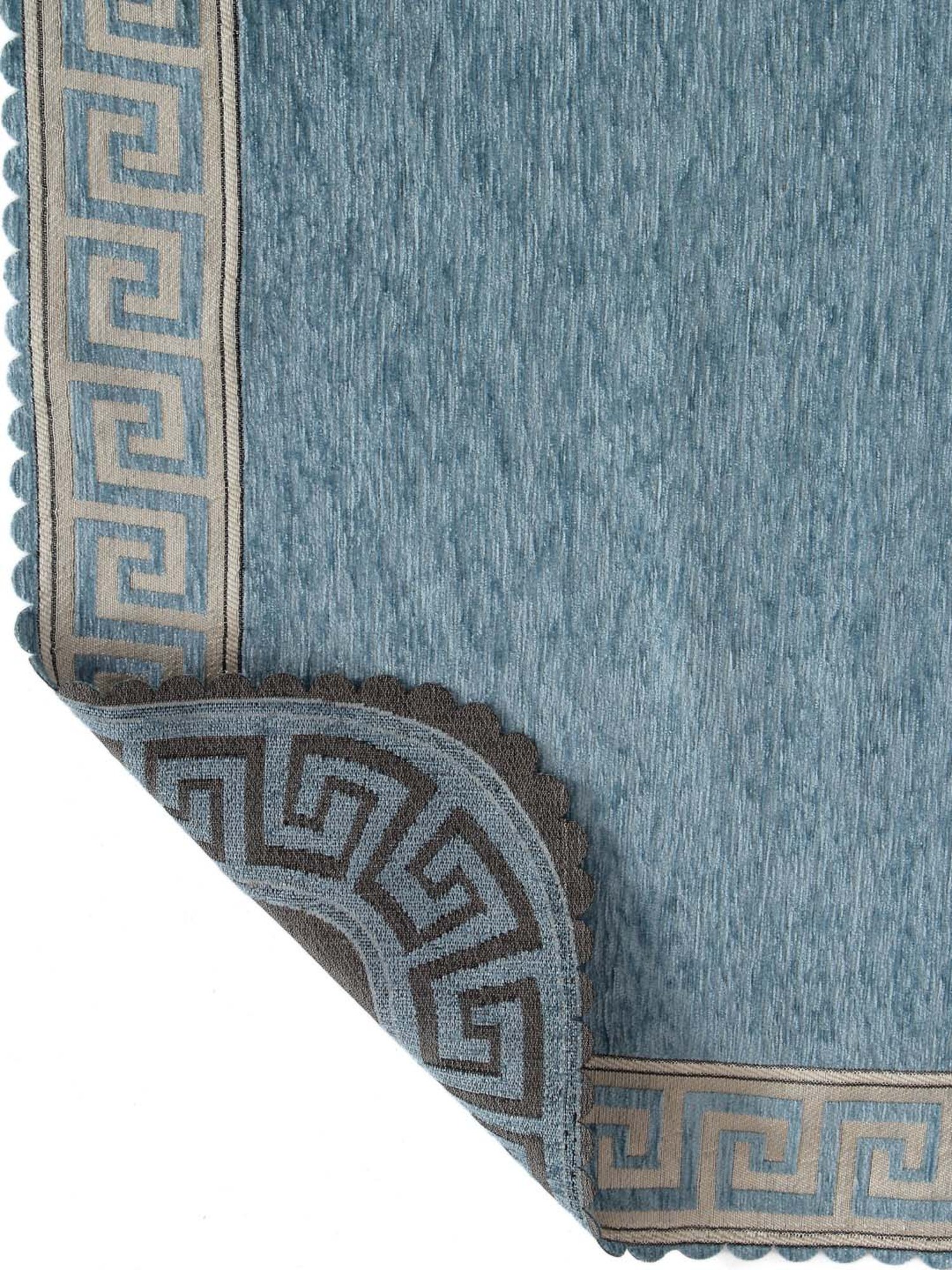 HOSTA HOMES Jacquard Blue Velvet 10 Piece 5-Seater Sofa Cover Set