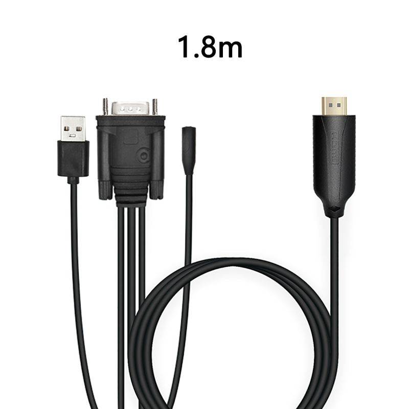 HDMI Cable HDMI to VGA 1080P HD with Audio Adapter Cable HDMI to VGA Cable for PC Laptop HDTV Projector