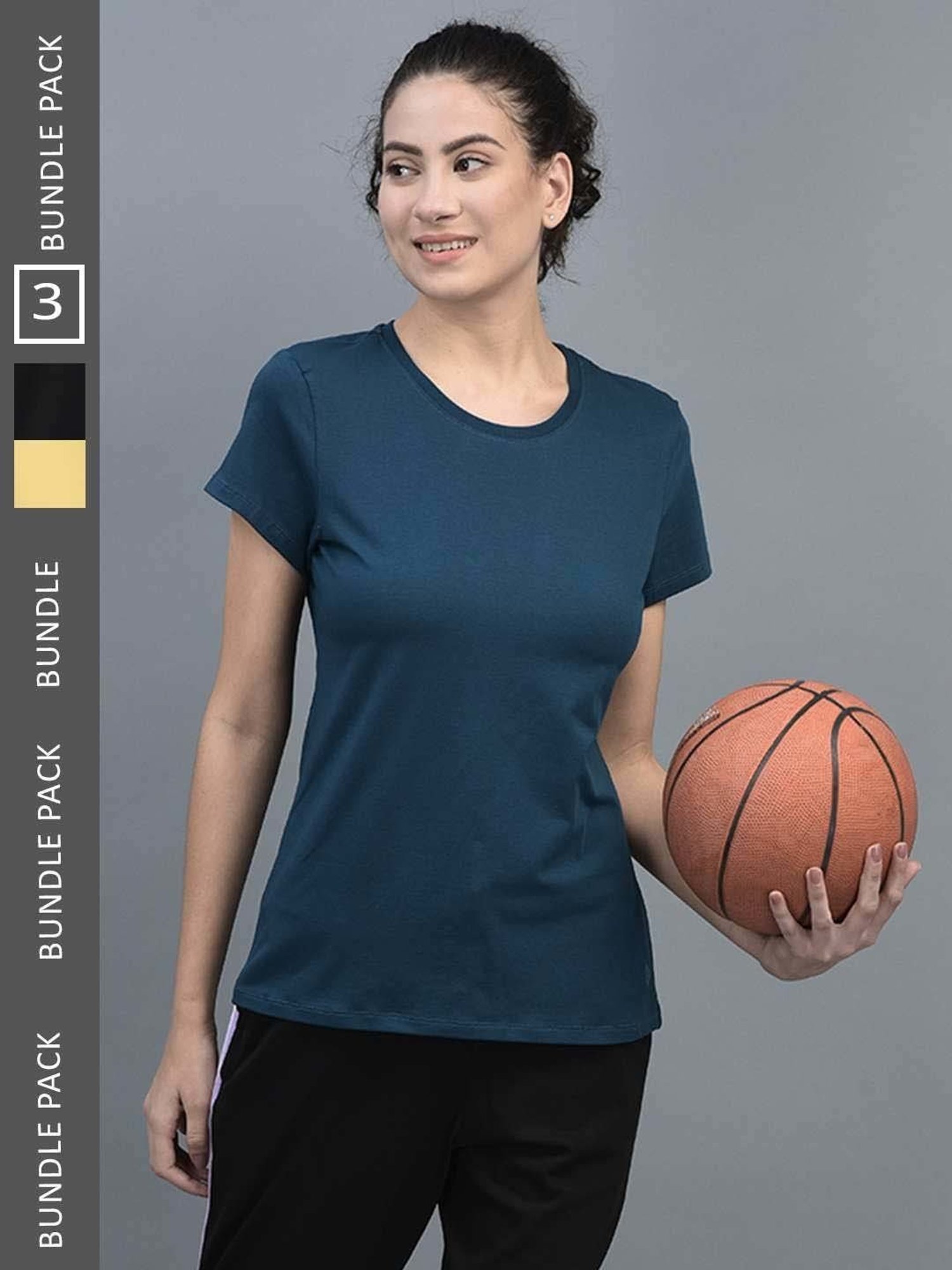 Dollar Yellow & Black Cotton Sports T-Shirt - Pack Of 3