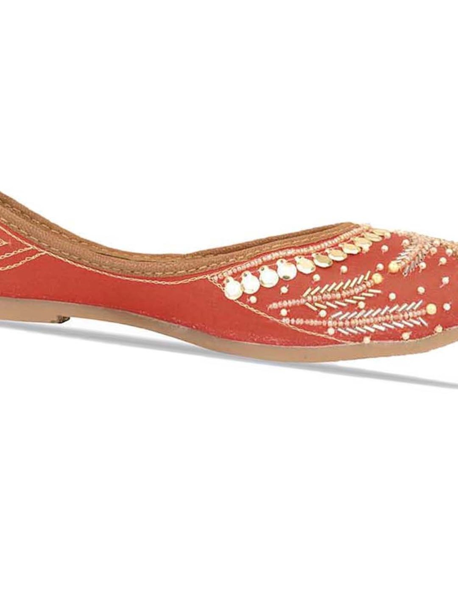 Desi Colour Women's Red Ethnic Juttis