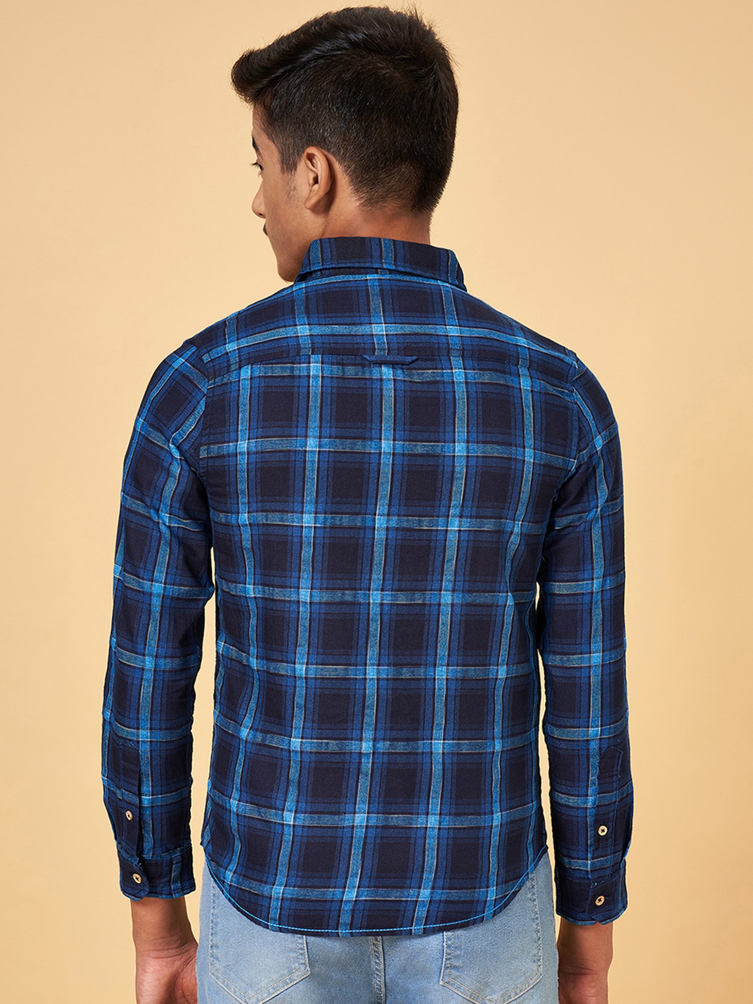 Coolsters by Pantaloons Kids Indigo Checks Full Sleeves Shirt