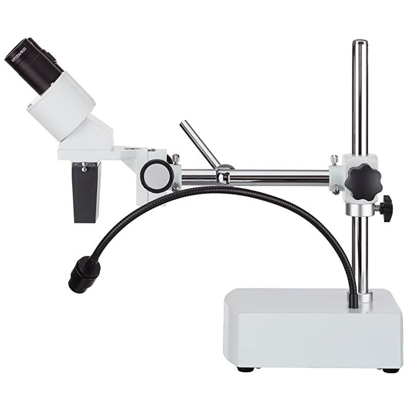 SE420Z Professional Binocular Stereo Microscope WF10x and WF20x Eyepieces 20X and 40X Magnification 2X Objective Tungsten Lighting BoomArm Stand 110V120V
