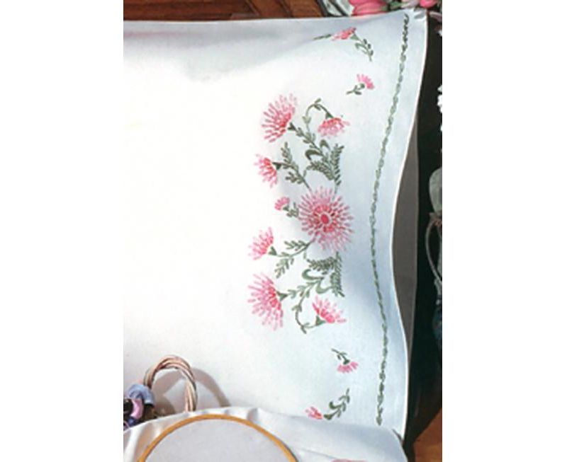 Tobin Stamped For Embroidery Pillowcase Pair 20"X30"-Gloriosa
