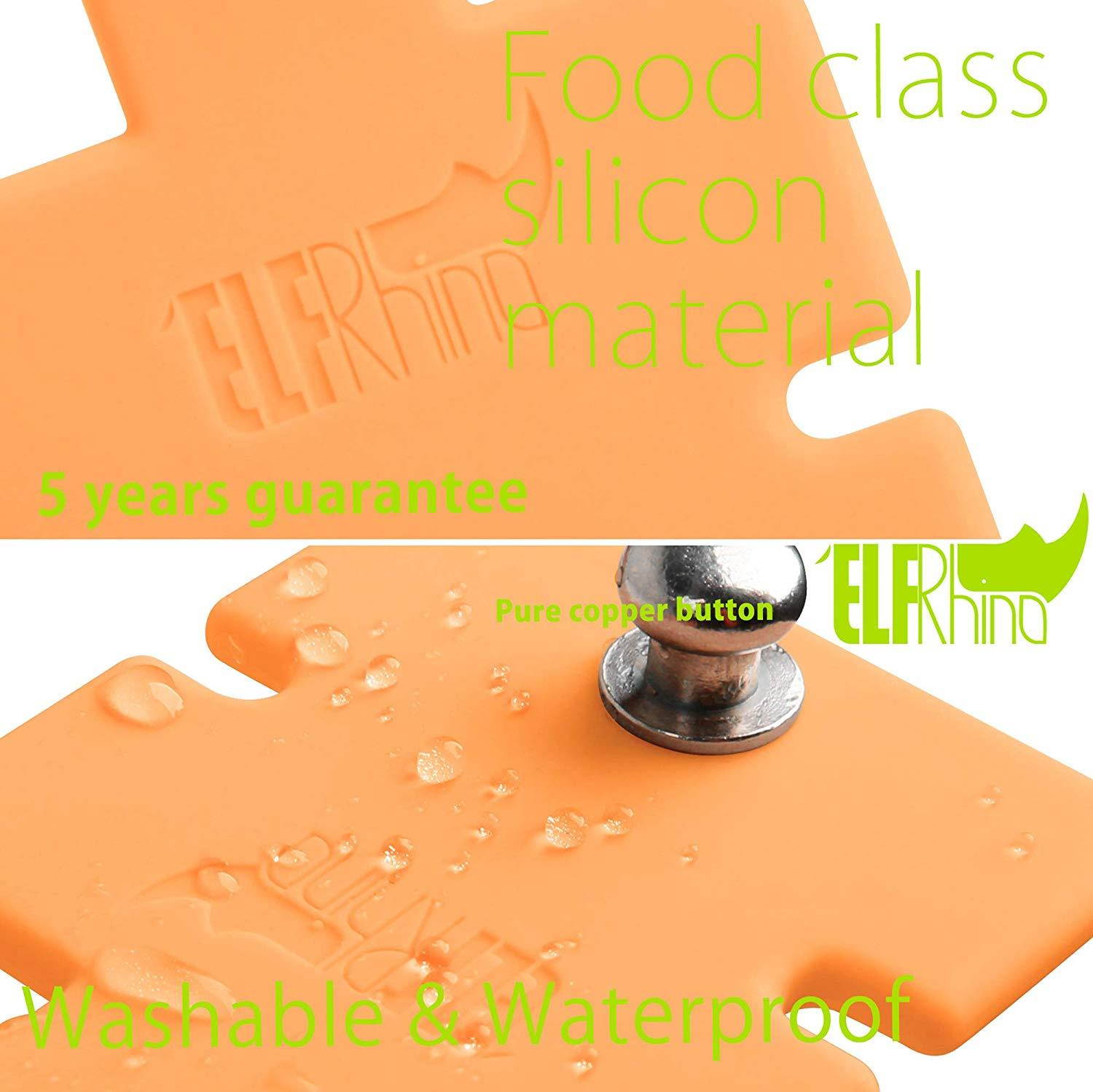 ELFRhino Earbuds Holder Tangle-Free Cord Organizer Earphone Organizer Headphone Headset Organizer Silicone Earbuds Wrap Winder Cord Manager Cable Winder Orange