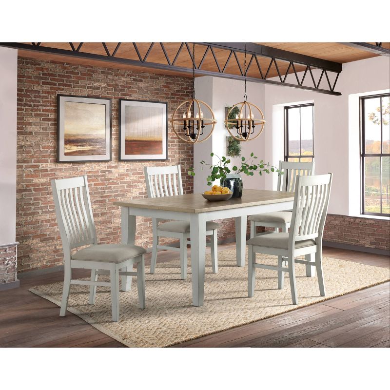 Set of 2 Wyatt Dining Chairs White Wood/Tan Upholstery - Lane Home Furnishings