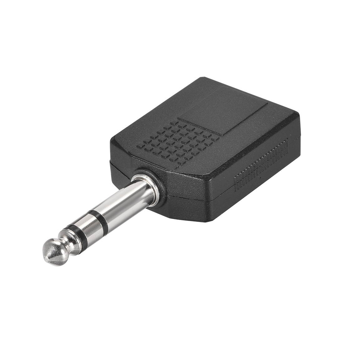 6.35mm Male to Dual 6.35mm Female Connector Splitter Adapter Coupler for Stereo Audio Video AV TV Cable Convert 8pcs