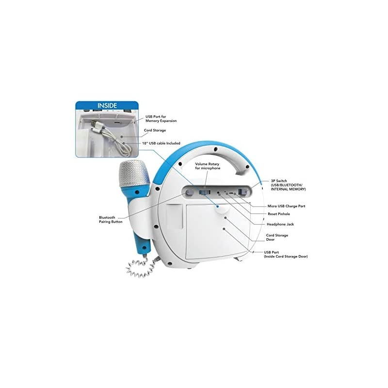 KIDdesigns Mother Goose Club Bluetooth Sing Along Portable MP3 Player Real Mic 24 Songs Storesup to 16 Hours of Music 1 GB Built in Memory USB Port