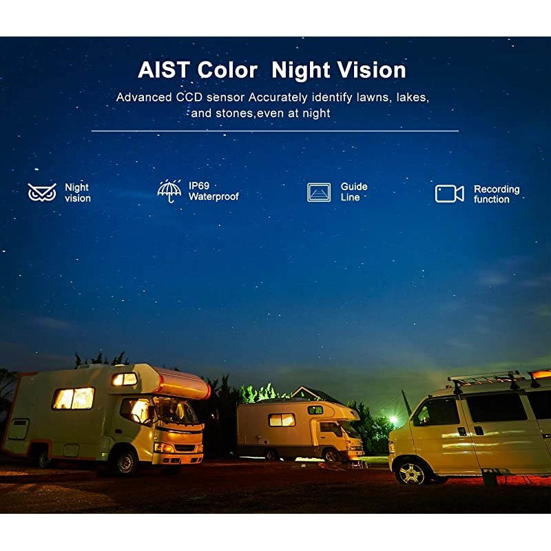 Wired Backup Camera Kit, 7'' DVR Split Monitor with Touch Button, HD 1080P & IP69 Waterproof Reverse Rear Side View Camera + Parking Lines for Truck/Semi-Trailer/Box Truck/RV-Y704