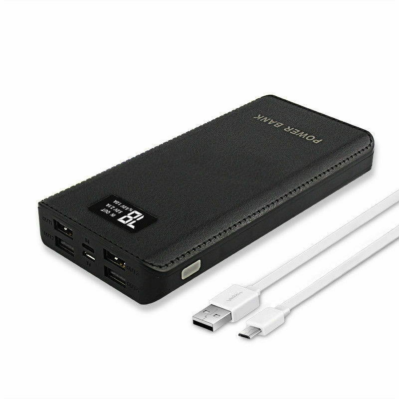 2021 3000000mah Portable Power Bank LCD 4 USB Battery Charger For Mobile Phone