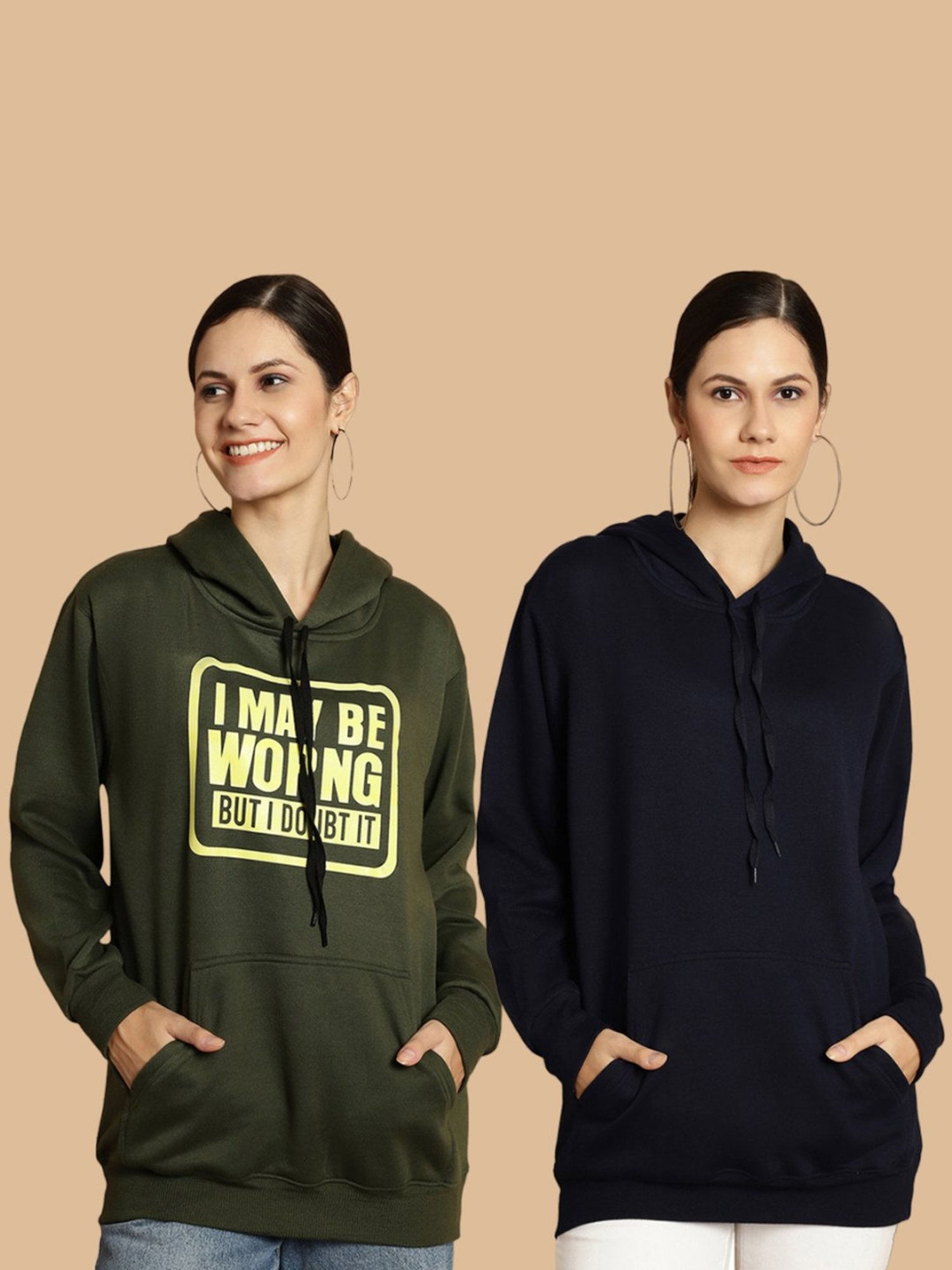 Vimal Jonney Green & Navy Printed Sweatshirt - Pack Of 2
