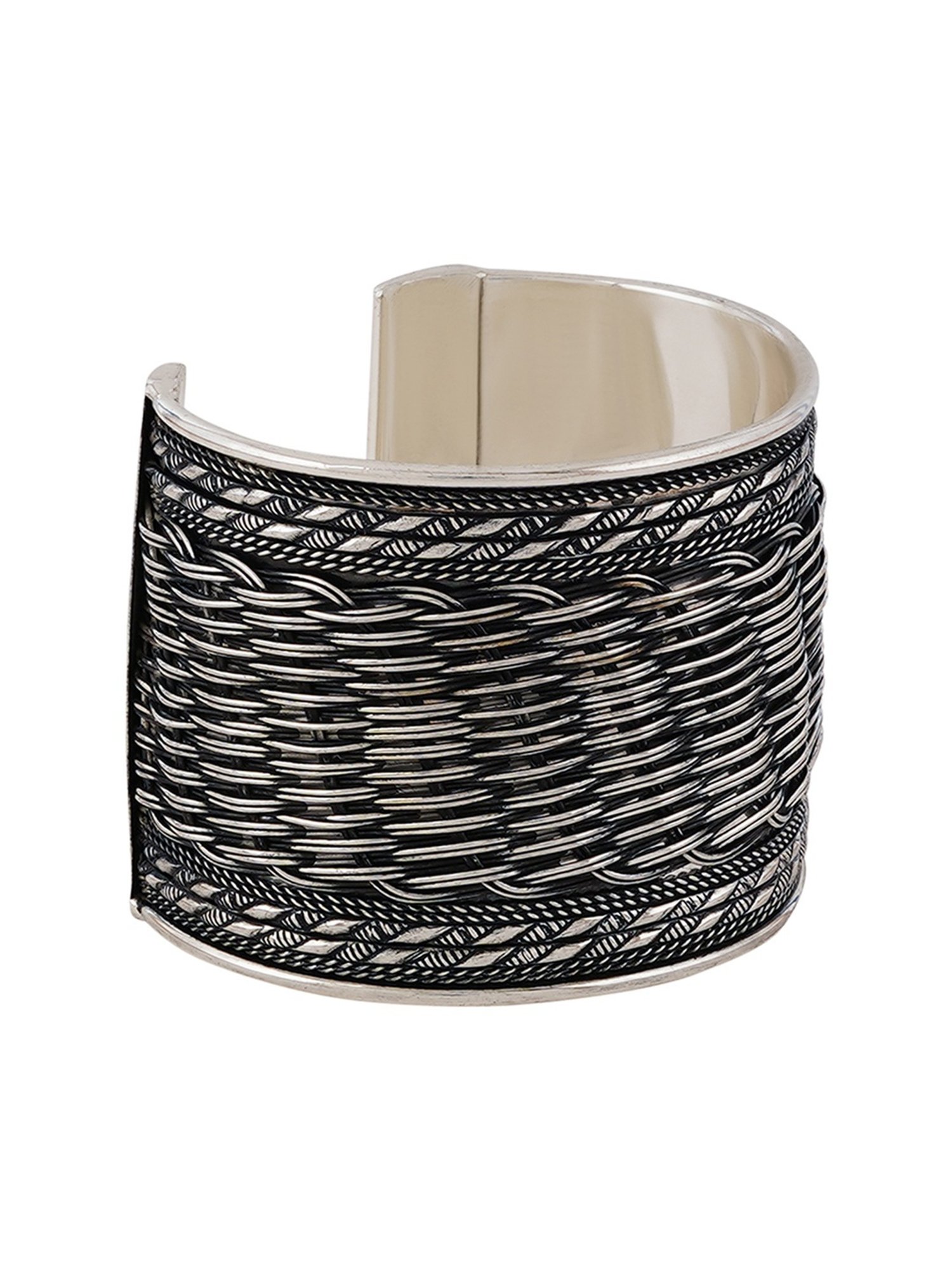 Teejh Charulata Black Cuffs Bracelet for Women