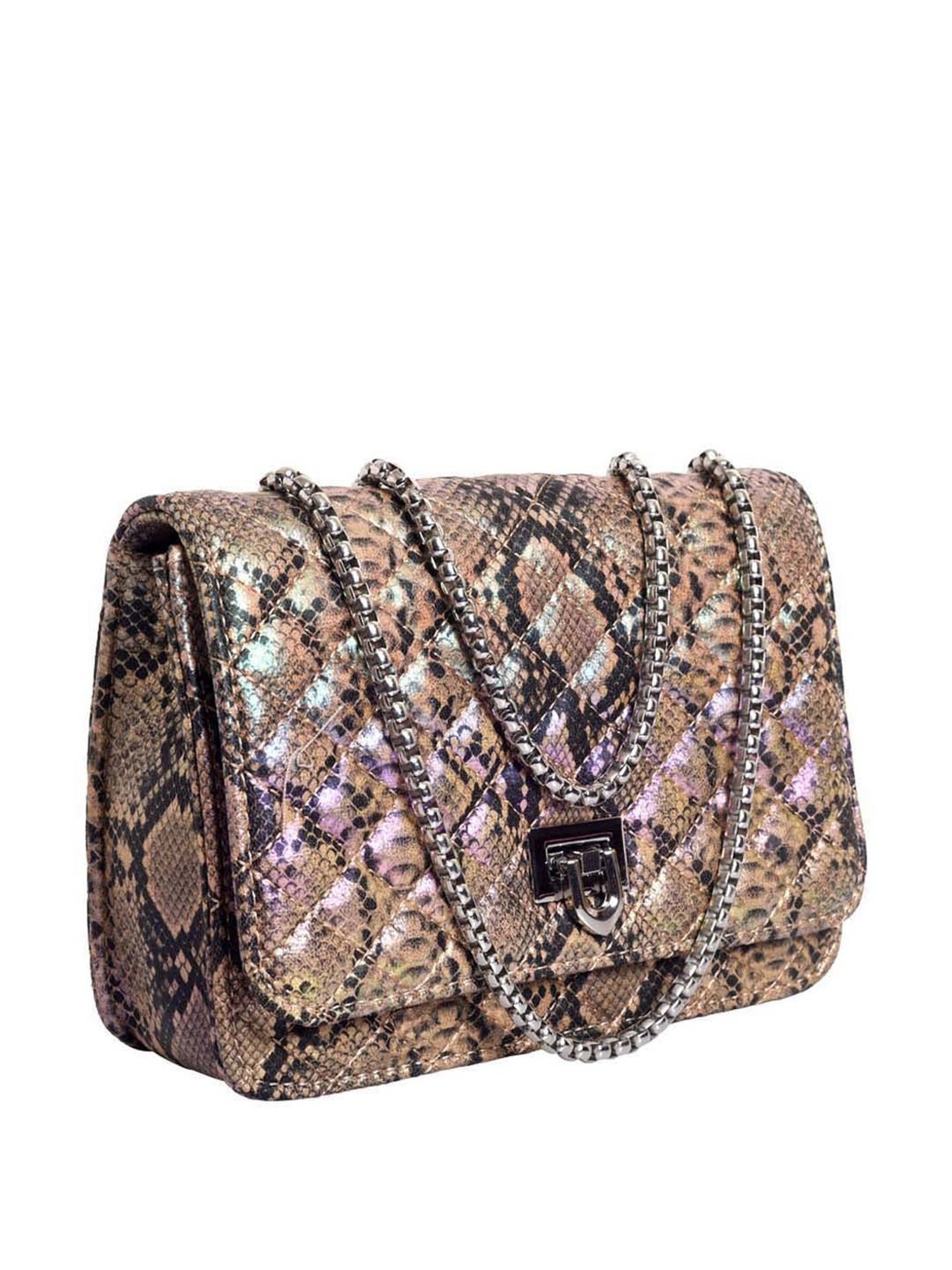 Lino Perros Brown Quilted Medium Sling Handbag