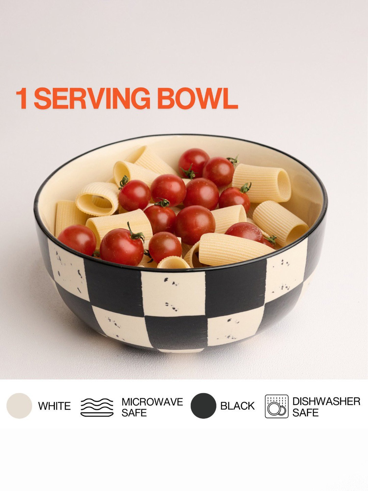 BlackCarrot Black & White Ceramic Serving Bowl