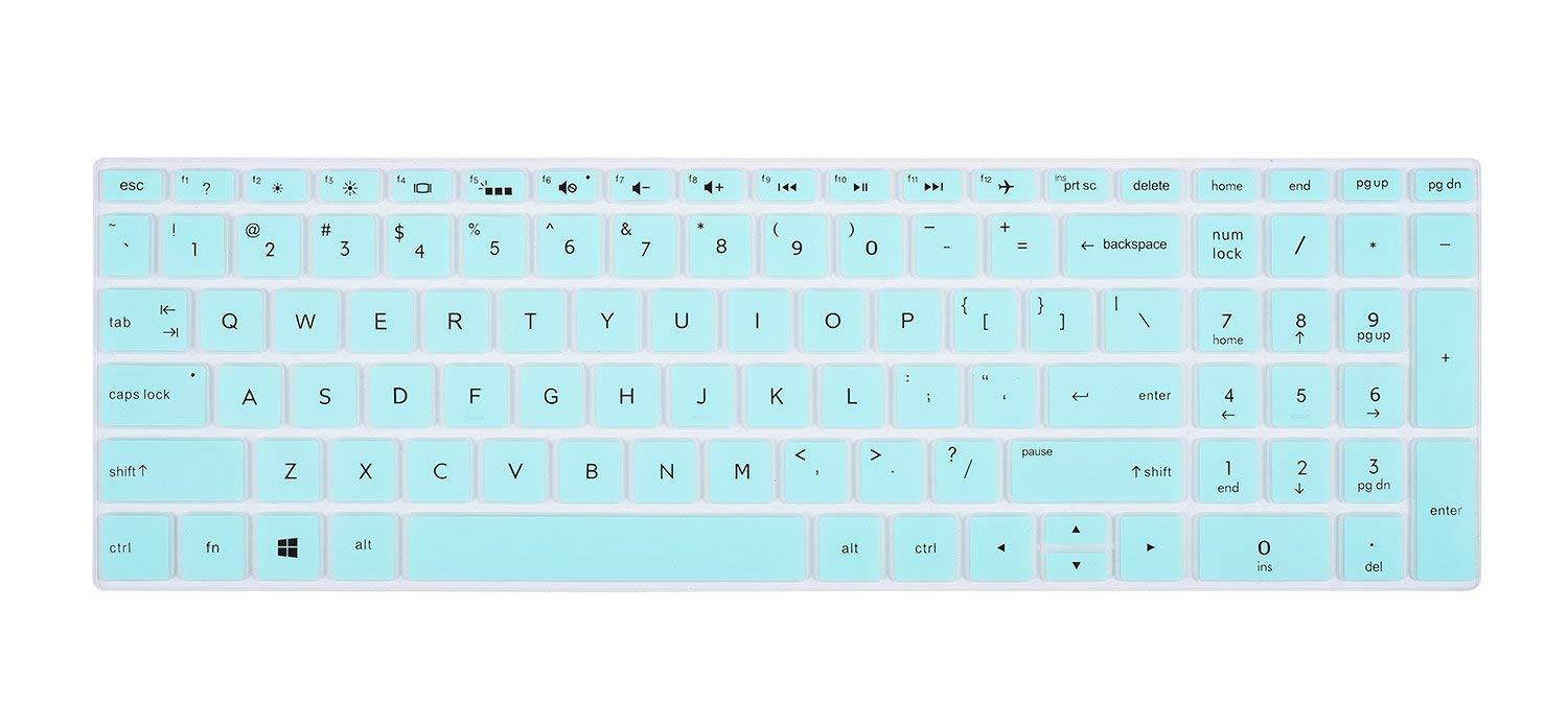 Keyboard Cover for HP 15.6 Touchscreen Laptop 15-BS020WM, 2018 Flagship HP Pavilion 15.6" Notebook, HP 15-CB 15-CC 15-CD 15-CH 15-BW 15-BS X360 15M, 17.3" HP ENVY 17M-AE111DX 17-BS049DX, Mint Green
