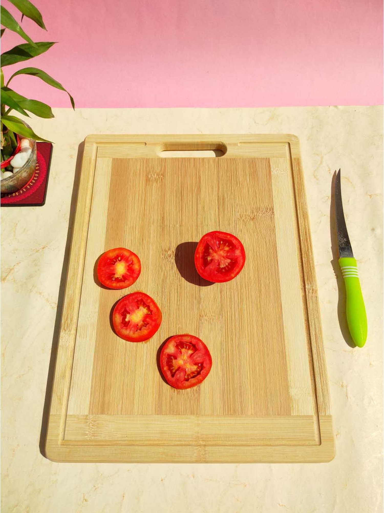 Crayton Beige & Brown Bamboo Chopping Board - Set of 1