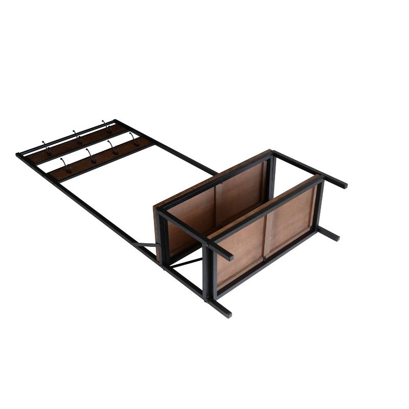 28" Winlock Coat Rack Bench Walnut Brown - Summerland Home