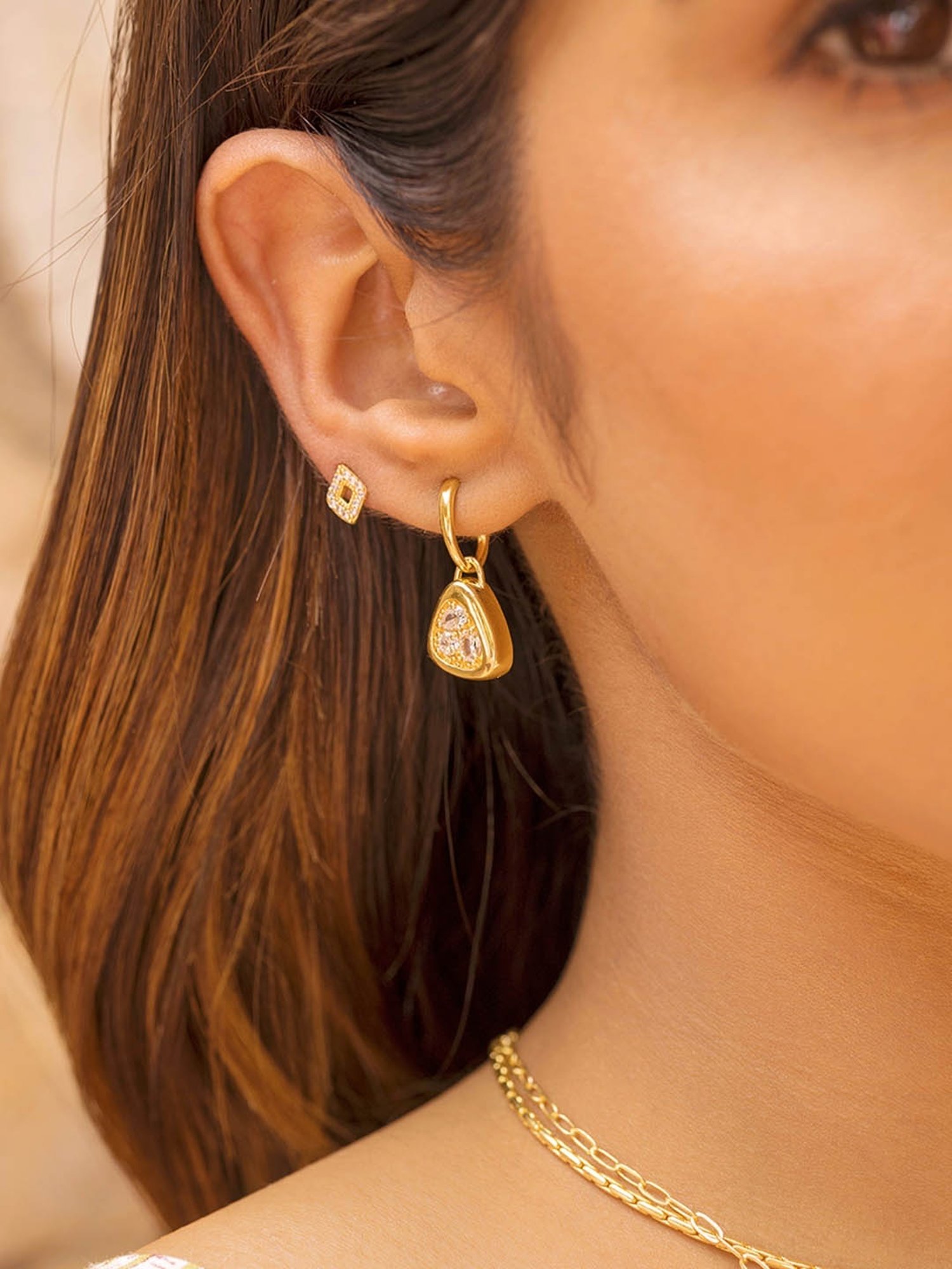 Perfectly Average Diamond Shape Studs for Women & Girls