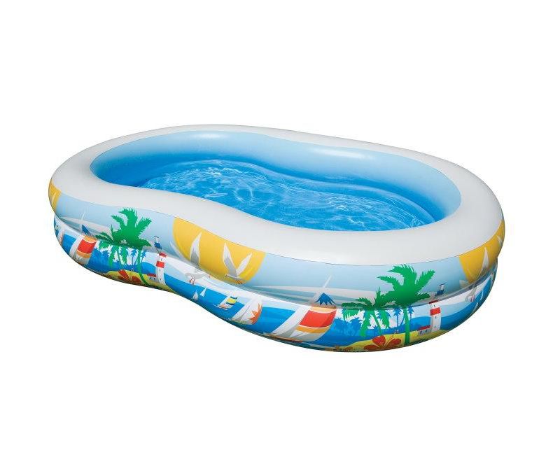 Intex 8.5'x5.25'x18" Seaside Paradise Inflatable Kiddie Pool & Electric Air Pump