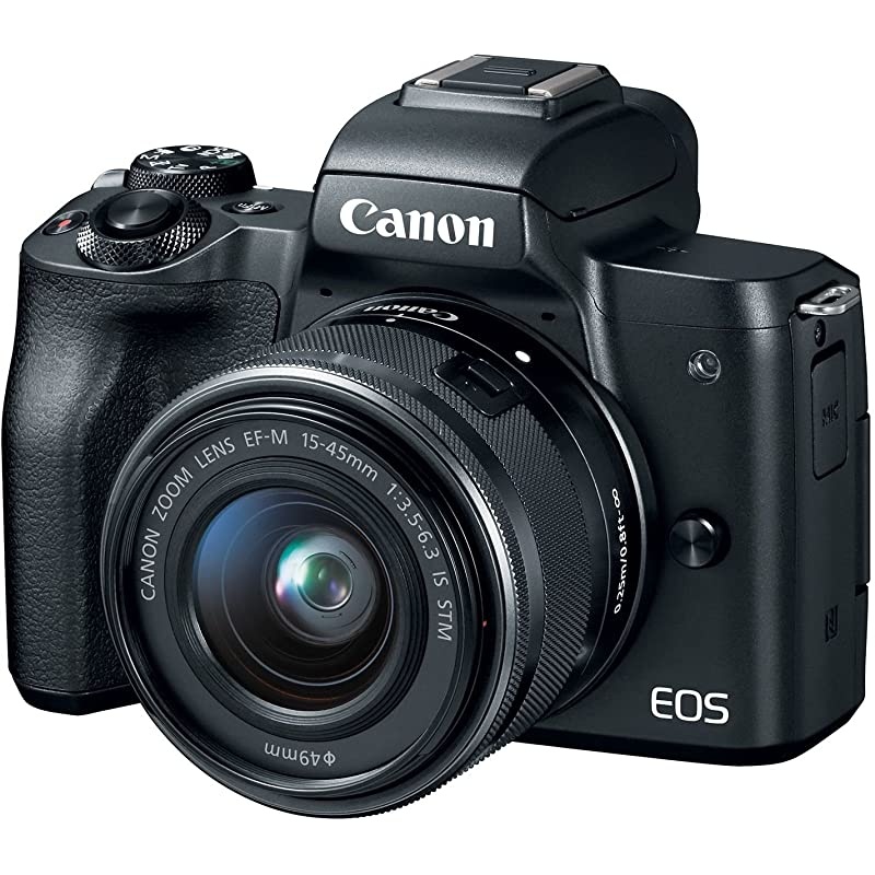 EOS M50 Mirrorless Vlogging Camera Kit with EF-M 15-45mm Lens, Black