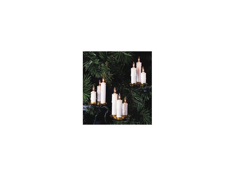 J. Hofert Co 15ct White and Clear Dripping Candle Clip On Christmas Lights - 6.5' Green Wire