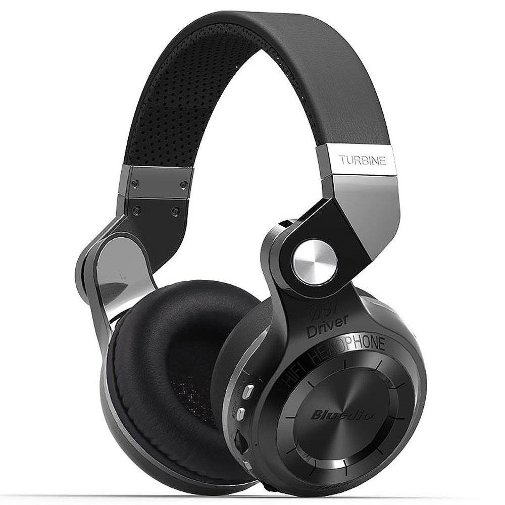 Bluedio T2+ Wireless Bluetooth Headphones with Microphone for Mobile Phone - Black