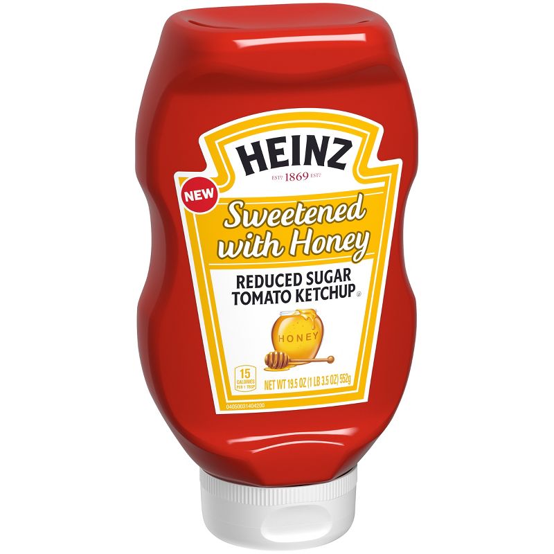 Heinz Sweetened with Honey Reduced Sugar Ketchup - 19.5oz