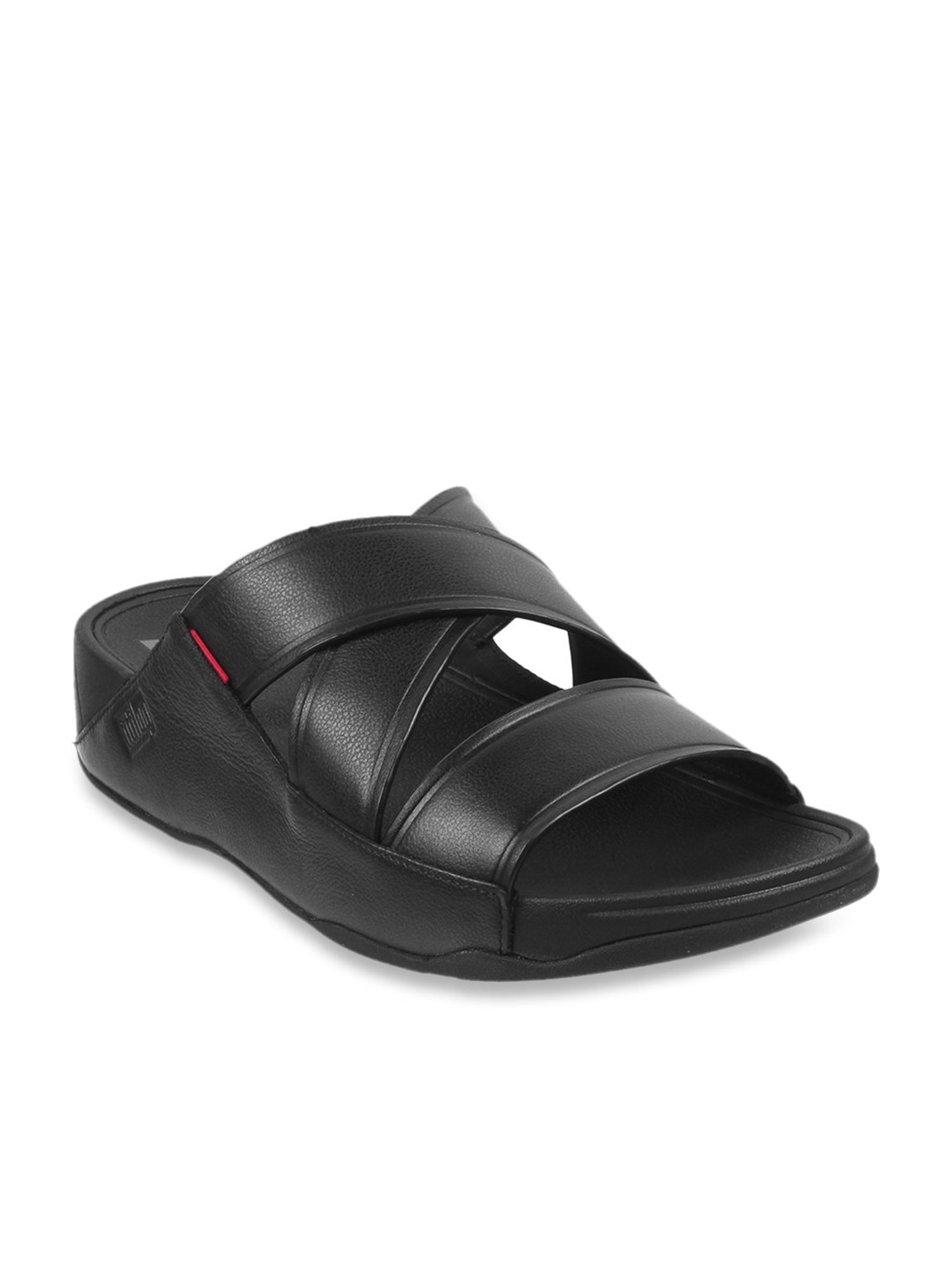 FitFlop Men's Black Cross Strap Sandals