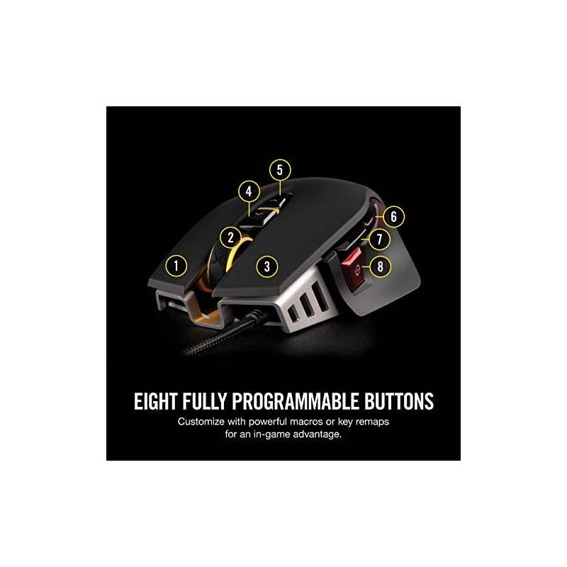 M65 RGB Elite Wired FPS and MOBA Gaming Mouse Adjustable Weight and Balance Durable Aluminum Frame 18000 DPI Optical Sensor