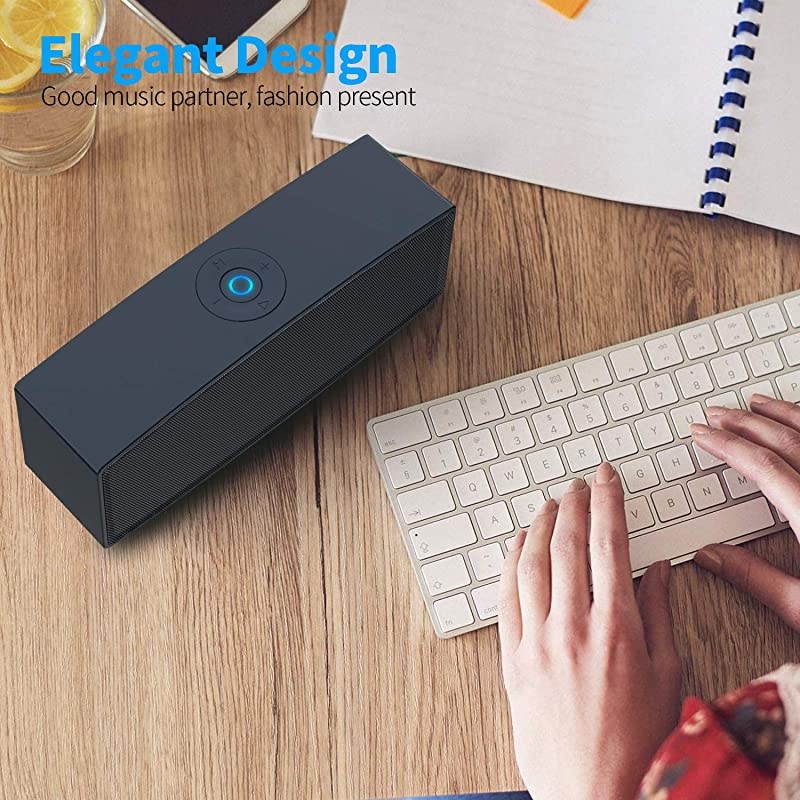Bluetooth SpeakersDualDriver Wireless Speaker with Surround Stereo Sound and More Bassfor iPhone and Samsung Android Black