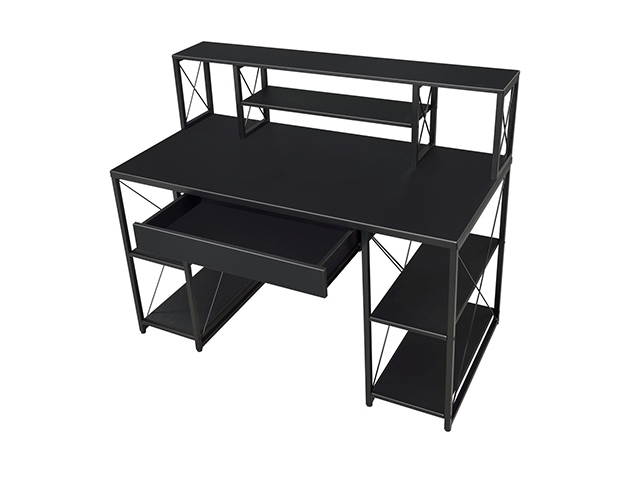 47" Gaming Desk, PC Computer Desk, Home Office Desk,PC E-Sports Gaming Workstation Gamer Tables Writing Table with PC Stand Shelf Keyboard Stand, Black, GT99