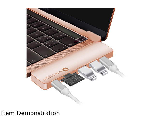 NOV8Tech USB C Hub Docking Station for MacBook Pro 2019-16 and MacBook Air 2019-18 7 in 2, 4K HDMI, Thunderbolt 3 100W PD Charger 40GBps Data, 2xUSB 3.0, USB 3.1 C 5GBps, SD/MicroSD Card Reader 7 in 1