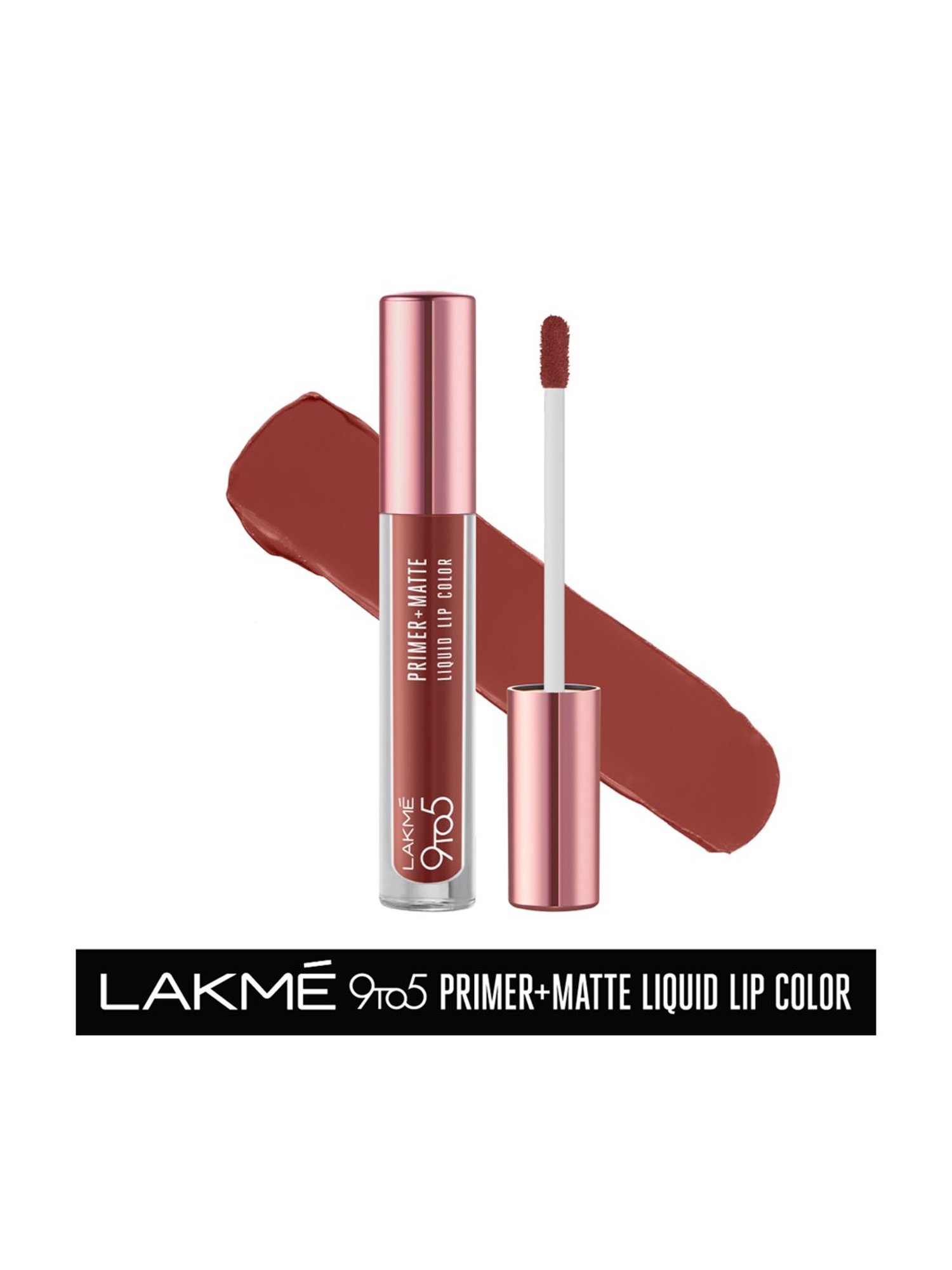 Lakme 9 to 5 Primer Plus Matte Liquid Lip Color MB2 Intense Latte - 4.2 ml