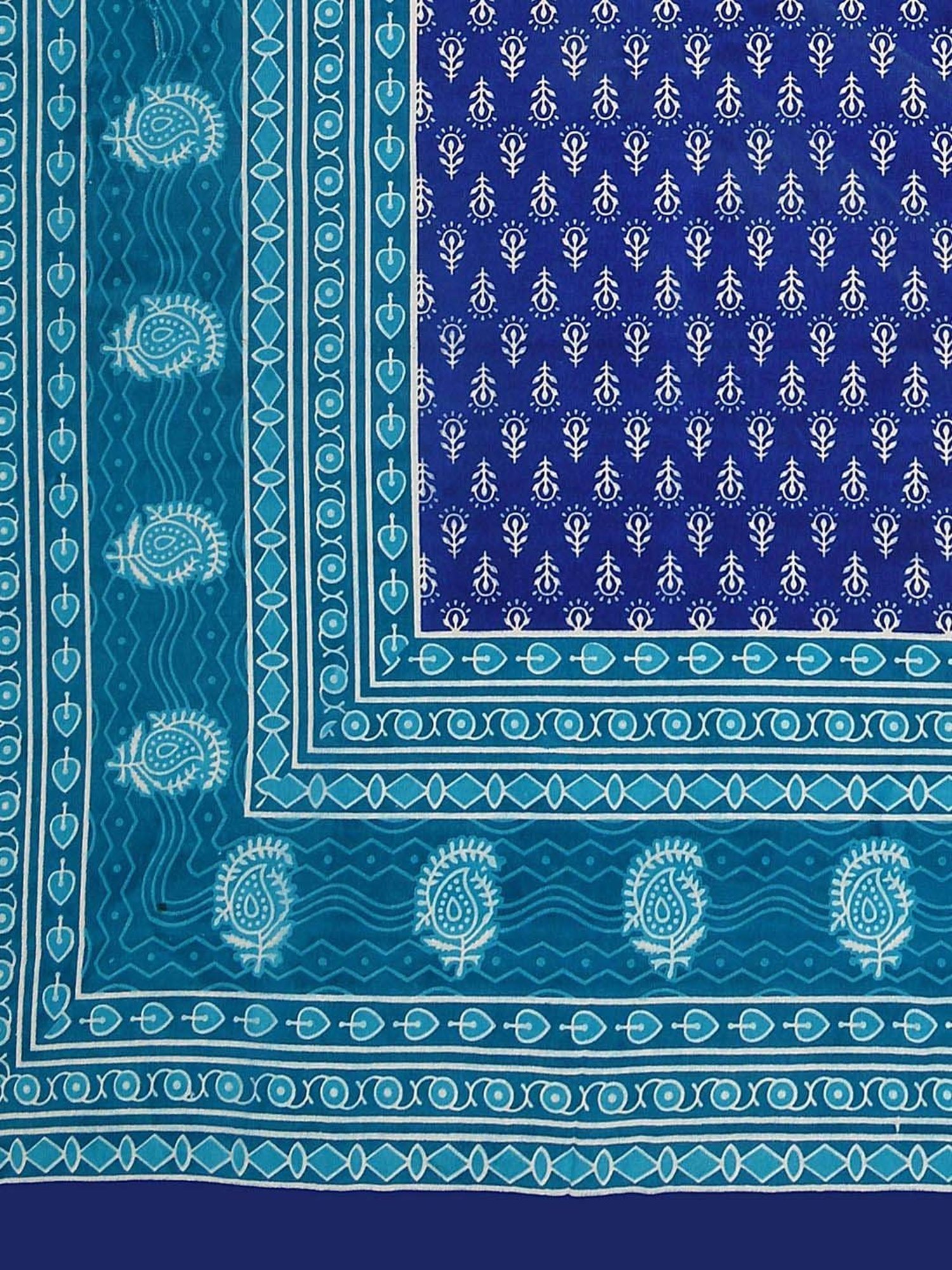 JaipurFabric Navy 100% Pure Cotton 120 TC Double Bedsheet with 2 Pillow Covers